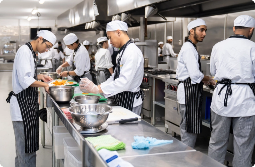 1.2.1_CHEFS_PREPARING_FOOD_KITCHEN_Certificate_III_in_Commercial_Cookery_Hospitality_Chef_VET_course_Melbourne_Hilton_Academy_Qualification